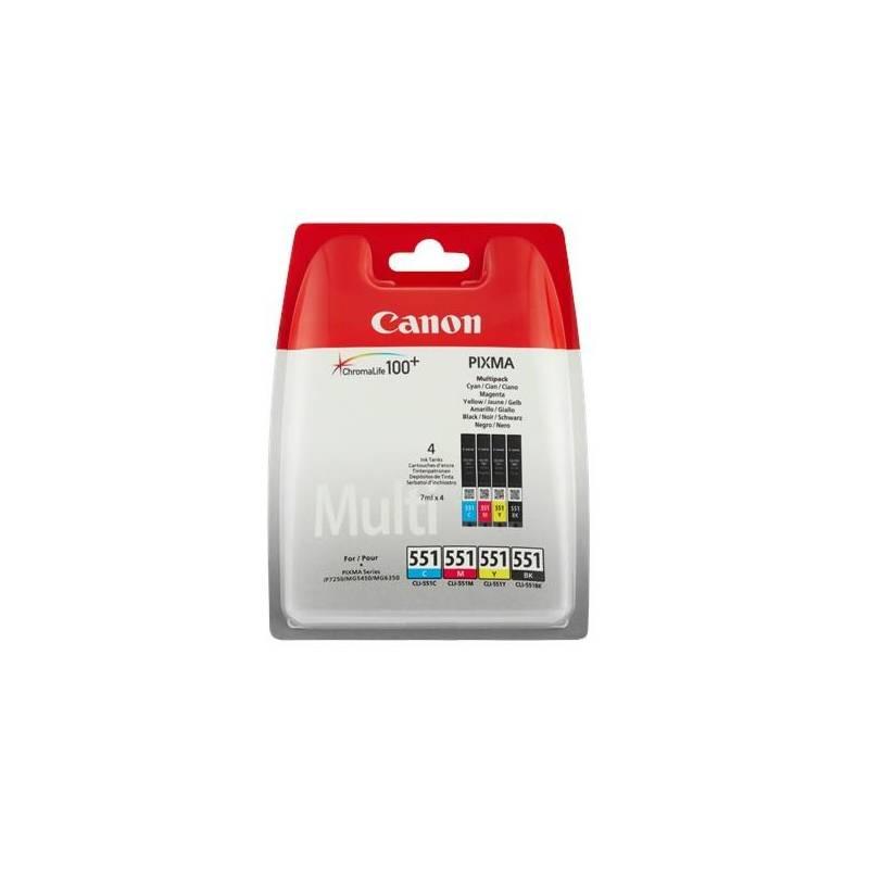 Inkoustová náplň Canon CLI551, 4x 7ml (6509B009) černá/červená/modrá/žlutá, inkoustová, náplň, canon, cli551, 7ml, 6509b009, černá, červená, modrá, žlutá