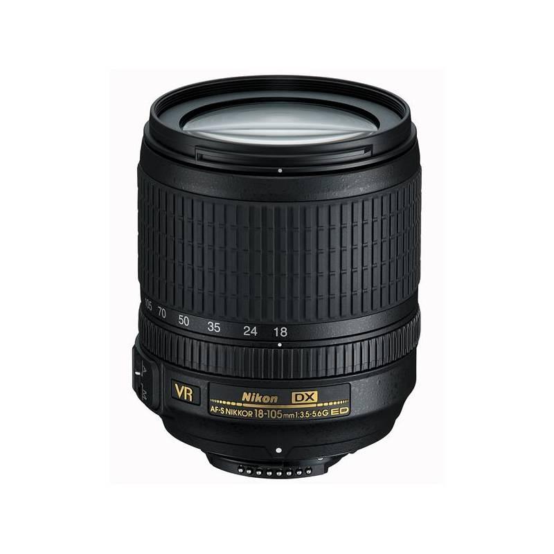 Objektiv Nikon 18-105MM F3.5-5.6G AF-S DX VR ED černý, objektiv, nikon, 18-105mm, 5-5, af-s, černý