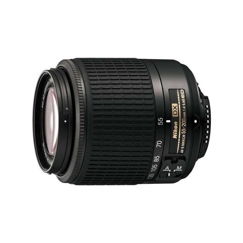 Objektiv Nikon NIKKOR 55-200MM F4-5.6G AF-S DX černý, objektiv, nikon, nikkor, 55-200mm, f4-5, af-s, černý