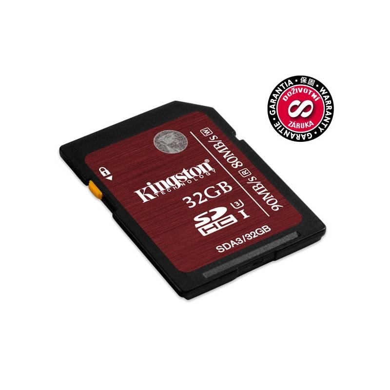Paměťová karta Kingston SDHC Ultimate 32GB Class 10 UHS-1 U3 (SDA3/32GB), paměťová, karta, kingston, sdhc, ultimate, 32gb, class, uhs-1, sda3