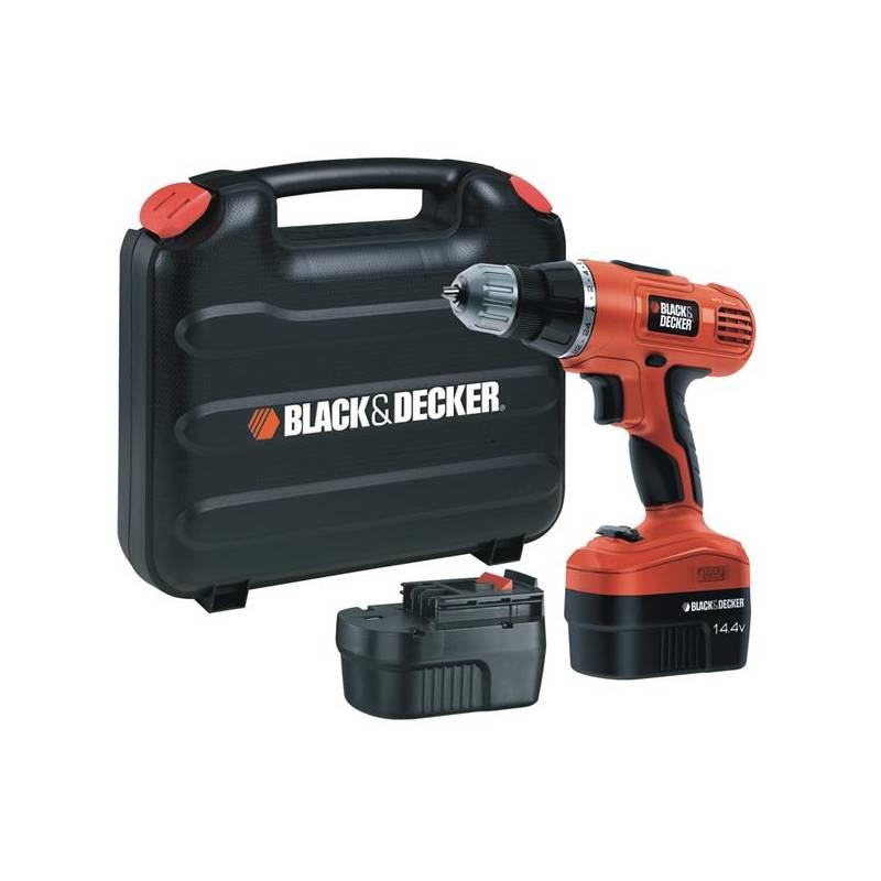 Aku vrtačka, akušroubovák Black-Decker EPC146BK 14,4V, 2 rychlosti,. 2 x aku, kufr červená, aku, vrtačka, akušroubovák, black-decker, epc146bk, rychlosti