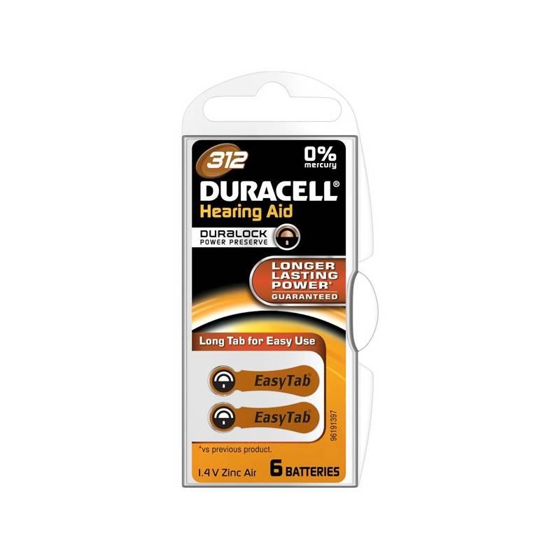 Baterie do naslouchadel Duracell DA312 P6 Easy Tab, baterie, naslouchadel, duracell, da312, easy, tab