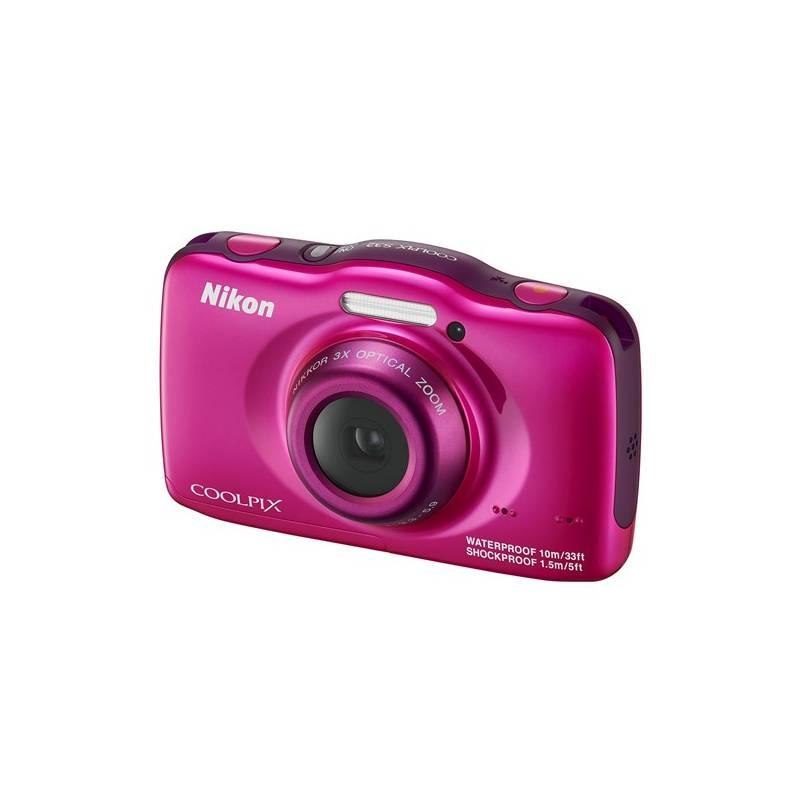 Digitální fotoaparát Nikon Coolpix S32 růžový, digitální, fotoaparát, nikon, coolpix, s32, růžový