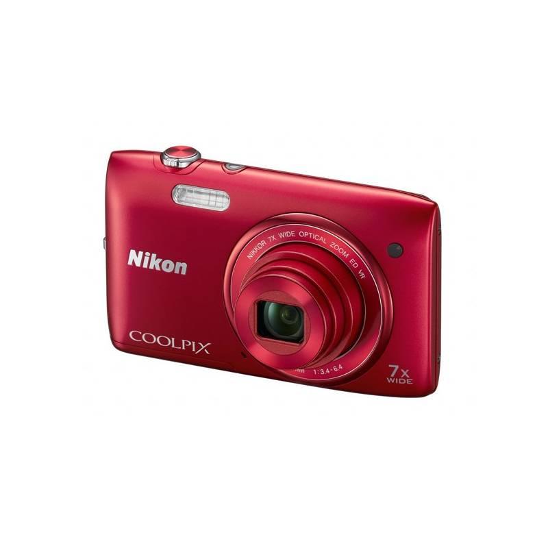 Digitální fotoaparát Nikon Coolpix S3500 červený, digitální, fotoaparát, nikon, coolpix, s3500, červený