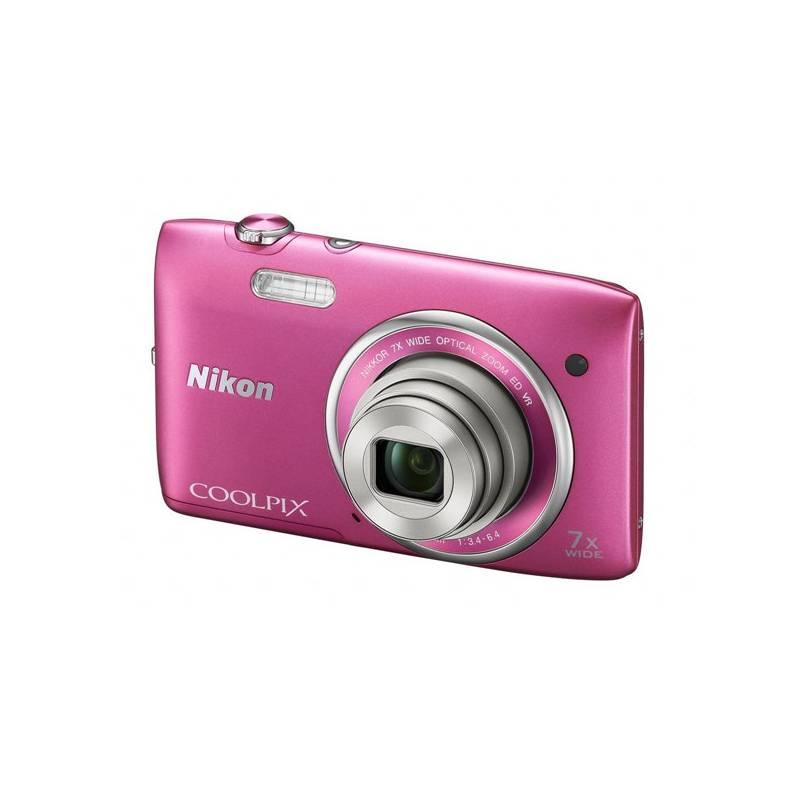Digitální fotoaparát Nikon Coolpix S3500 růžový, digitální, fotoaparát, nikon, coolpix, s3500, růžový