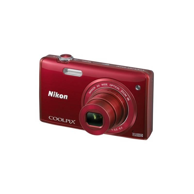 Digitální fotoaparát Nikon Coolpix S5200 červený, digitální, fotoaparát, nikon, coolpix, s5200, červený