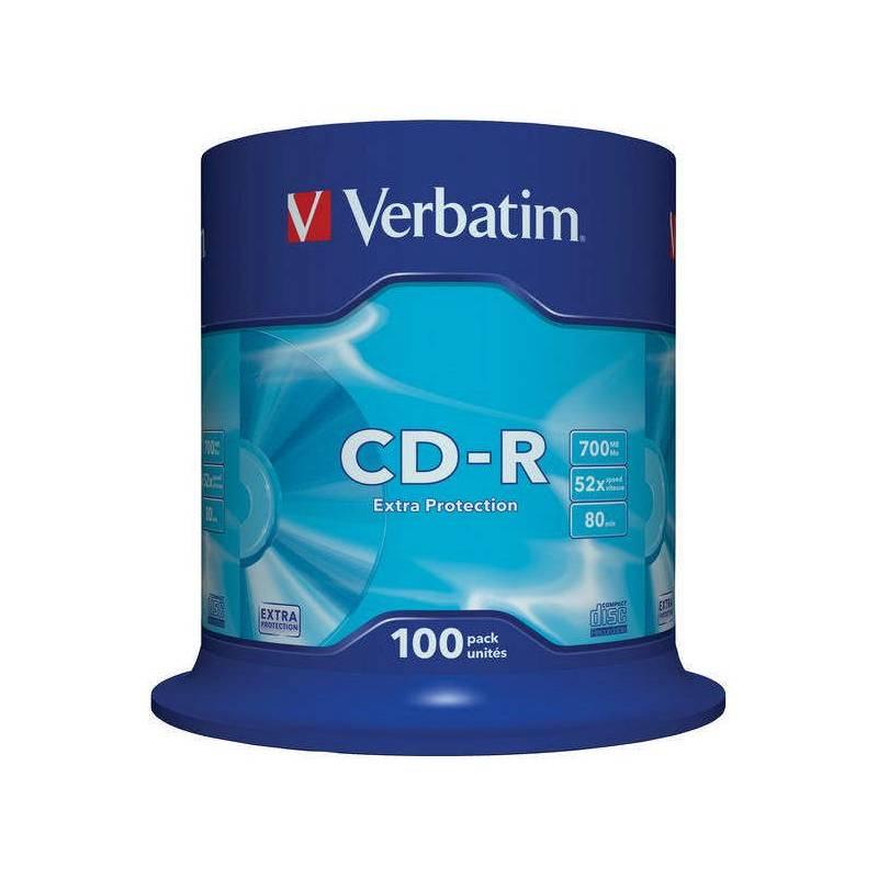 Disk Verbatim CD-R 700MB/80min, 52x, Extra Protection, 100-cake (43411), disk, verbatim, cd-r, 700mb, 80min, 52x, extra, protection, 100-cake, 43411