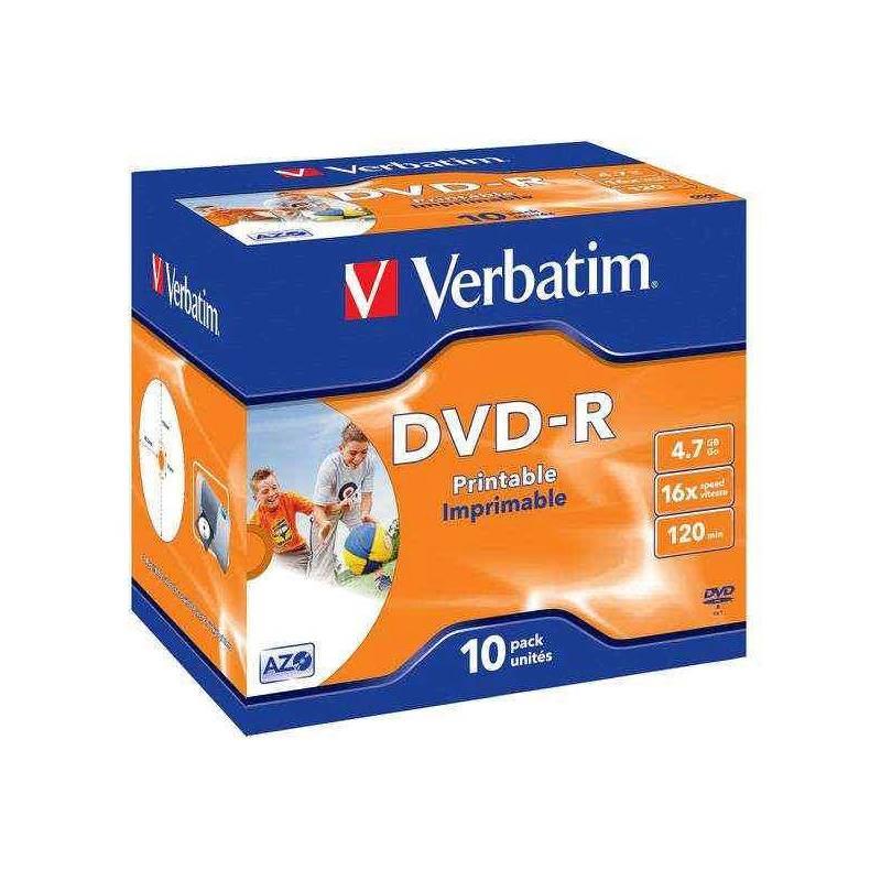 Disk Verbatim DVD-R 4.7GB, 16x, printable, jewel box, 10ks (43521), disk, verbatim, dvd-r, 7gb, 16x, printable, jewel, box, 10ks, 43521