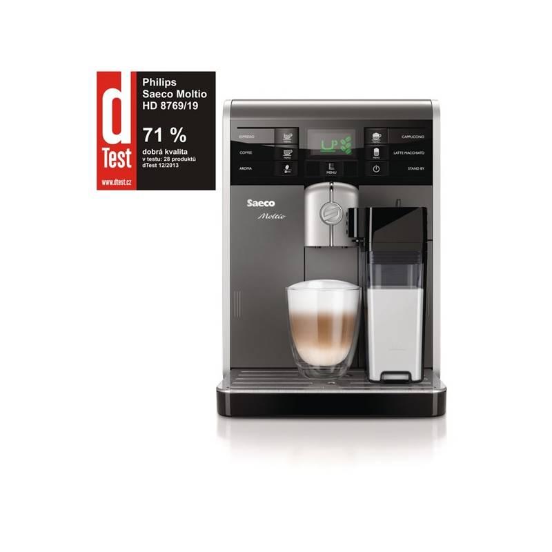 Espresso Saeco Moltio HD8769/19 stříbrné, espresso, saeco, moltio, hd8769, stříbrné