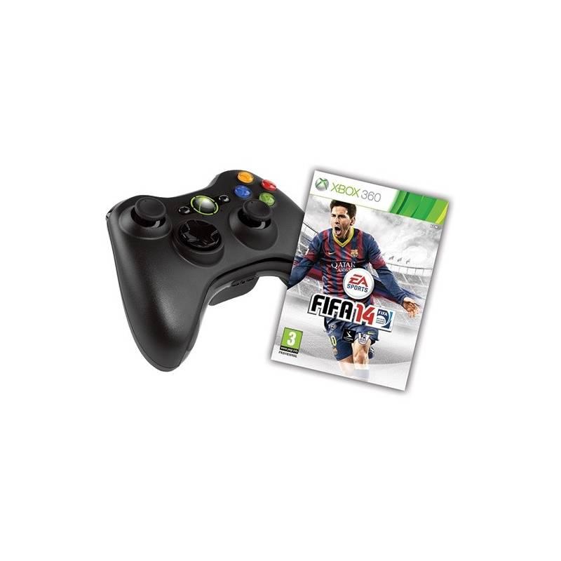 Gamepad Microsoft Xbox 360 Wireless Controller + Fifa 14 (NSF-00002 bundle) černý, gamepad, microsoft, xbox, 360, wireless, controller, fifa, nsf-00002, bundle