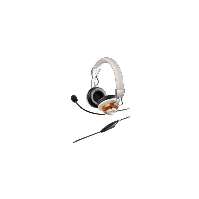 Headset Hama HS-320 (51619) bílý/zlatý, headset, hama, hs-320, 51619, bílý, zlatý