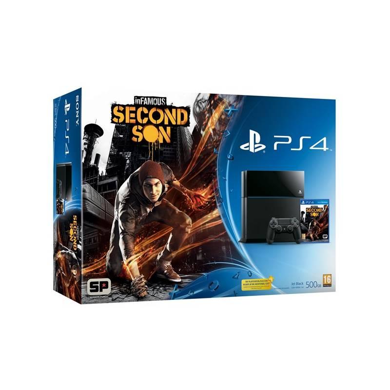 Herní konzole Sony PlayStation 4 500GB + hra InFamous: Second Son (PS719299189) černá, herní, konzole, sony, playstation, 500gb, hra, infamous, second, son, ps719299189