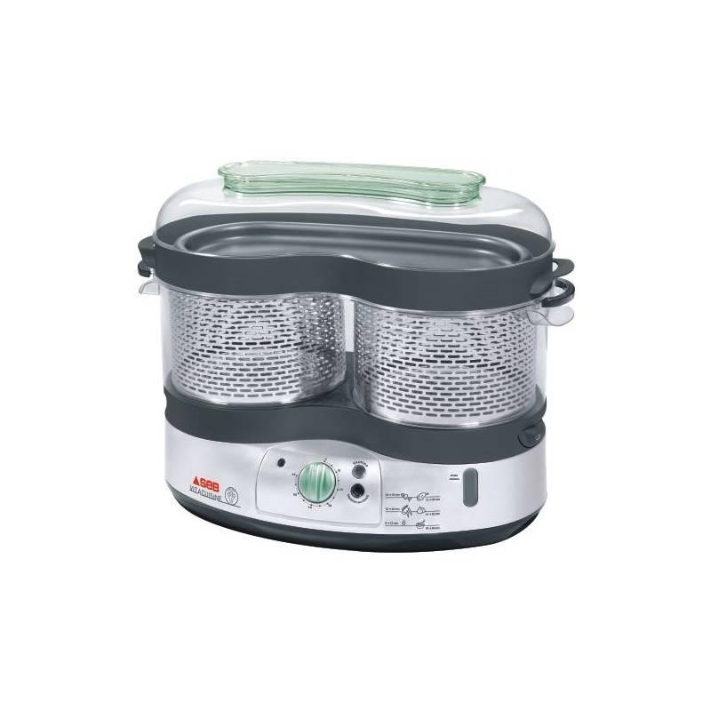 Hrnec parní Tefal VitaCuisine VS400136 stříbrný/bílý (rozbalené zboží 8413003615), hrnec, parní, tefal, vitacuisine, vs400136, stříbrný, bílý, rozbalené