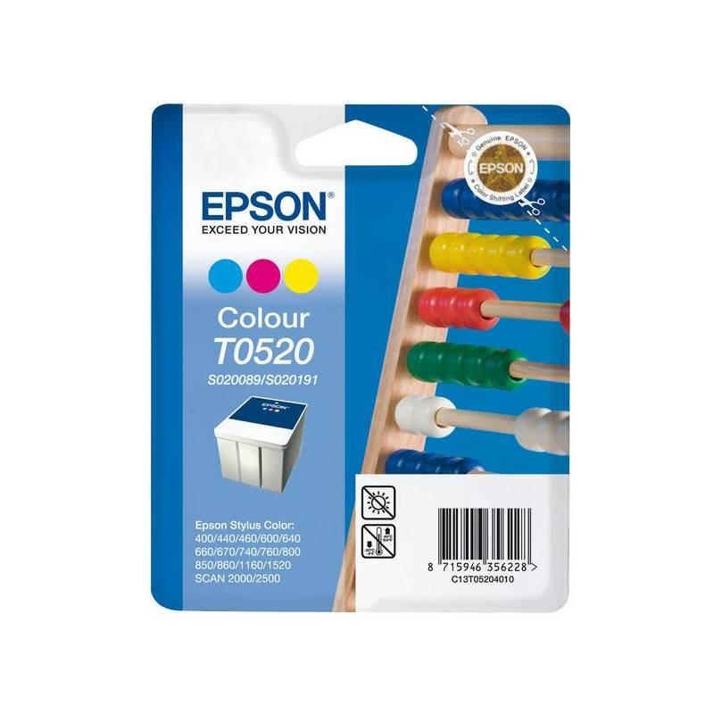 Inkoustová náplň Epson T0520, 35ml (C13T05204010) červená/modrá/žlutá, inkoustová, náplň, epson, t0520, 35ml, c13t05204010, červená, modrá, žlutá