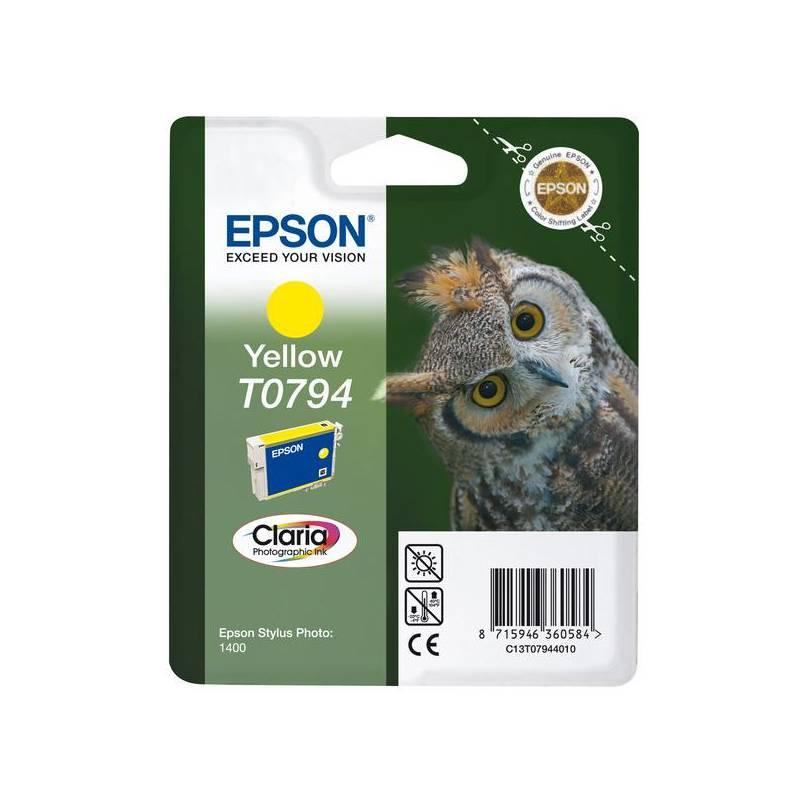 Inkoustová náplň Epson T0794, 11ml (C13T07944010) žlutá, inkoustová, náplň, epson, t0794, 11ml, c13t07944010, žlutá