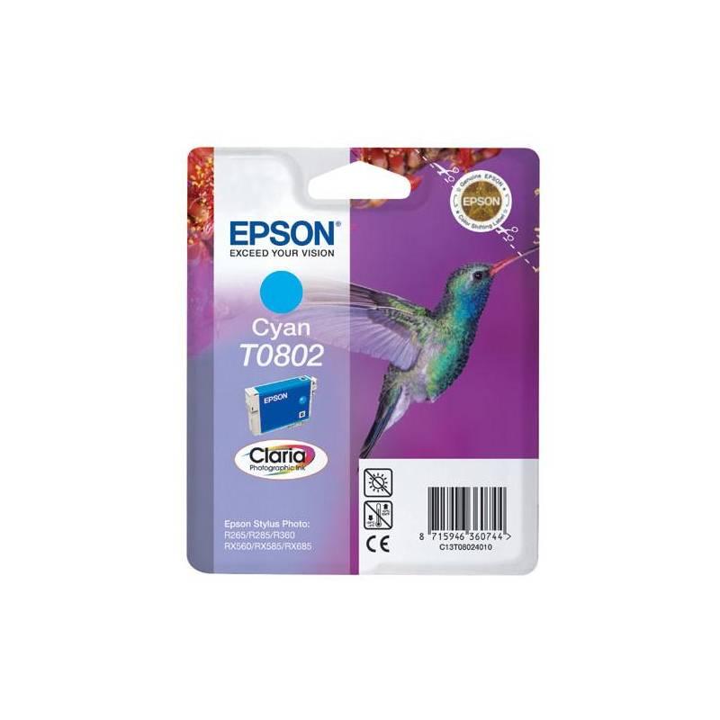 Inkoustová náplň Epson T0802, 7,4ml (C13T08024011) modrá, inkoustová, náplň, epson, t0802, 4ml, c13t08024011, modrá