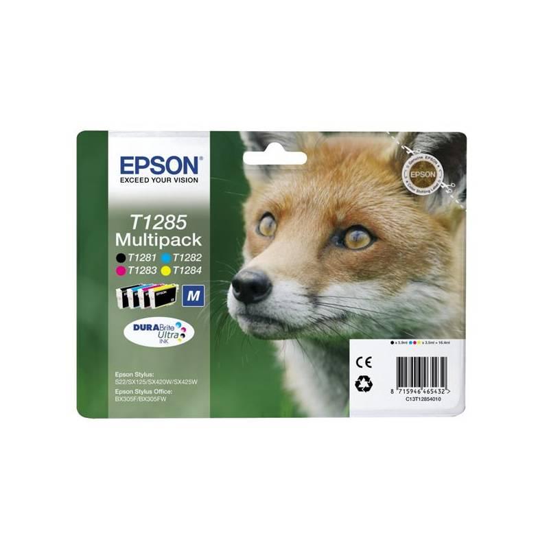 Inkoustová náplň Epson T1285, 16,4ml (C13T12854010) černá/červená/modrá/žlutá, inkoustová, náplň, epson, t1285, 4ml, c13t12854010, černá, červená, modrá, žlutá