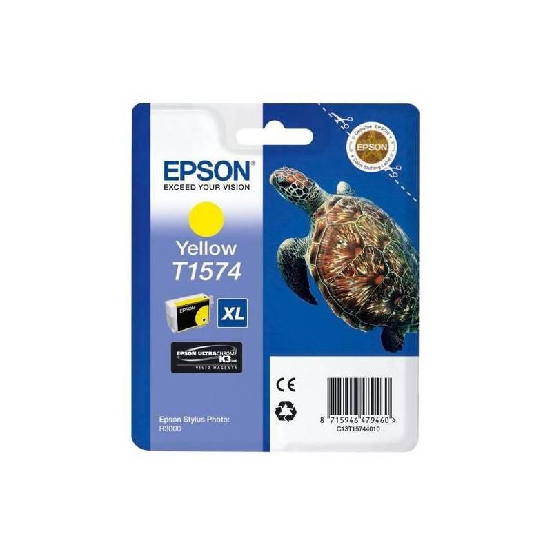 Inkoustová náplň Epson T1574, 25,9ml (C13T15744010) žlutá, inkoustová, náplň, epson, t1574, 9ml, c13t15744010, žlutá