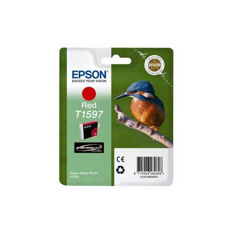 Inkoustová náplň Epson T1597, 17ml (C13T15974010) červená barva, inkoustová, náplň, epson, t1597, 17ml, c13t15974010, červená, barva