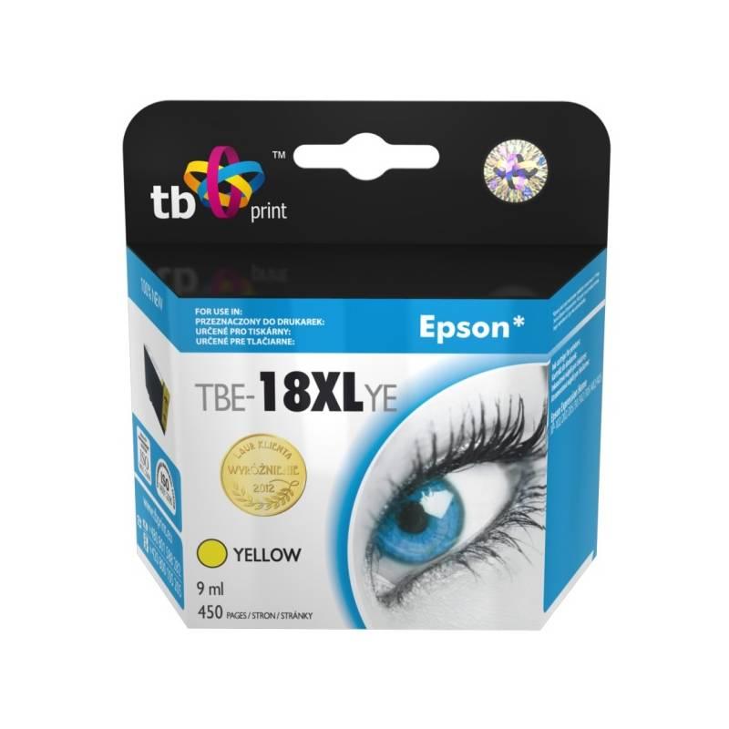 Inkoustová náplň TB Epson T1814 Y (TBE-18XLYE) žlutá, inkoustová, náplň, epson, t1814, tbe-18xlye, žlutá