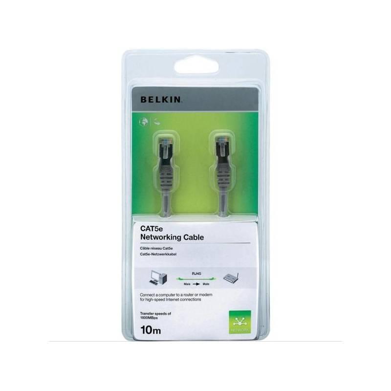 Kabel Belkin Patch CAT5E, 10m (A3L791cp10M-H-S) šedý, kabel, belkin, patch, cat5e, 10m, a3l791cp10m-h-s, šedý