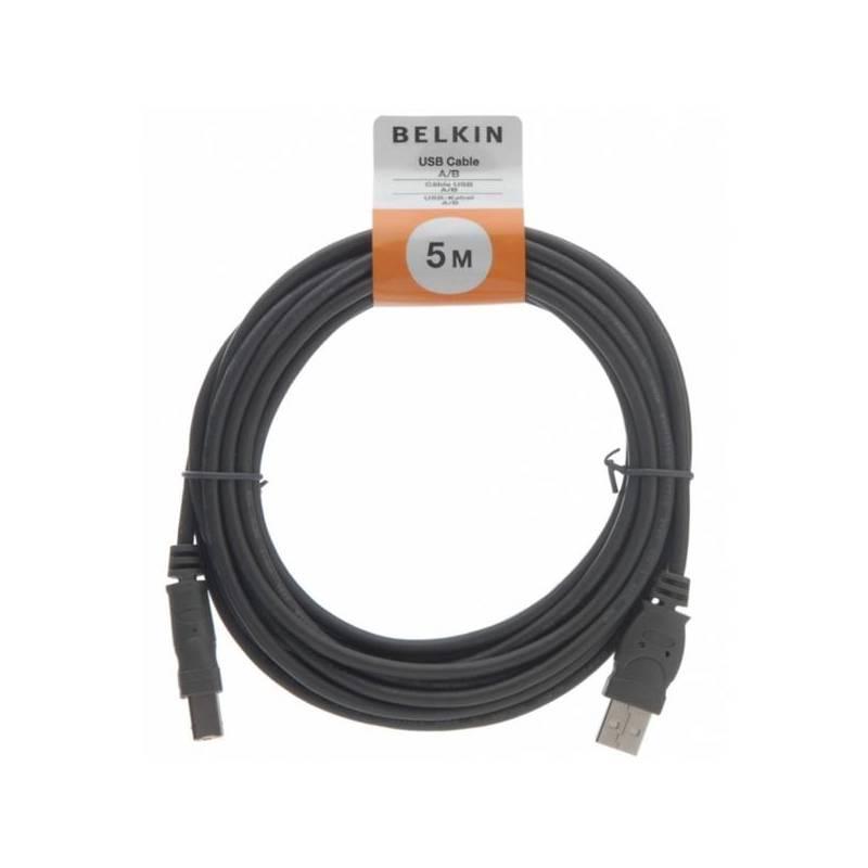 Kabel Belkin USB 2.0 A - B, 5m (CU1000R5M) černý, kabel, belkin, usb, cu1000r5m, černý