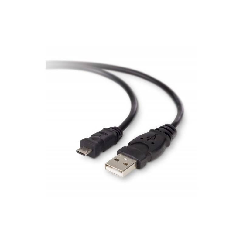 Kabel Belkin USB 2.0 A - MicroB, 0.9m (F3U151cp0.9M) černý, kabel, belkin, usb, microb, f3u151cp0, černý