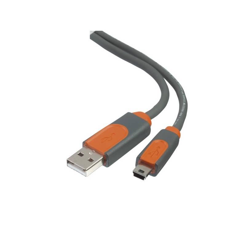 Kabel Belkin USB 2.0 A - MiniB 5pin, 3.0m (CU1200cp3M) černý/žlutý, kabel, belkin, usb, minib, 5pin, cu1200cp3m, černý, žlutý