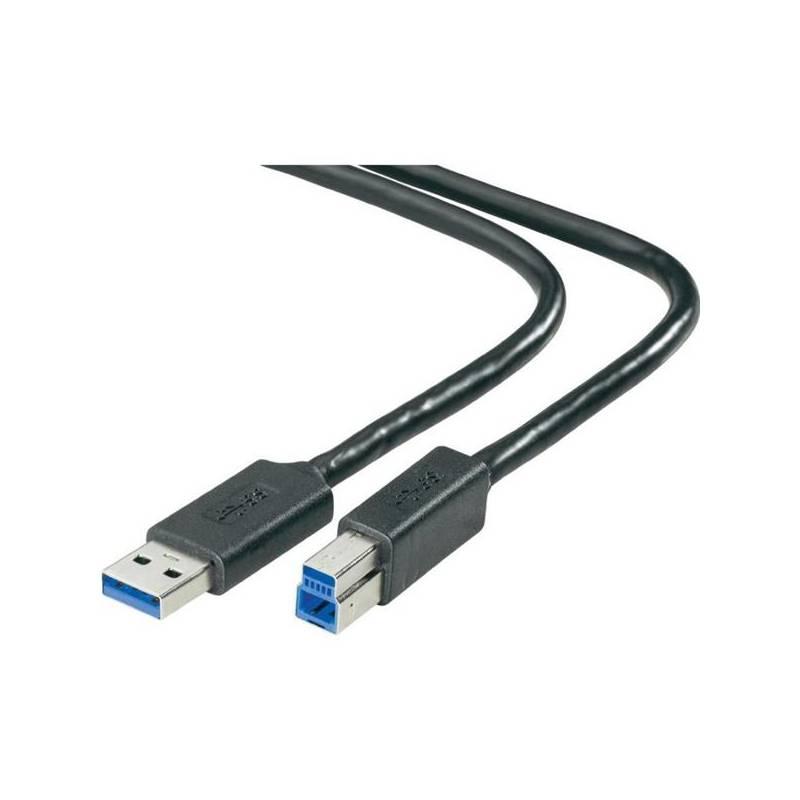 Kabel Belkin USB 3.0  A - B, 0.9m (F3U159cp0.9M) černý, kabel, belkin, usb, f3u159cp0, černý