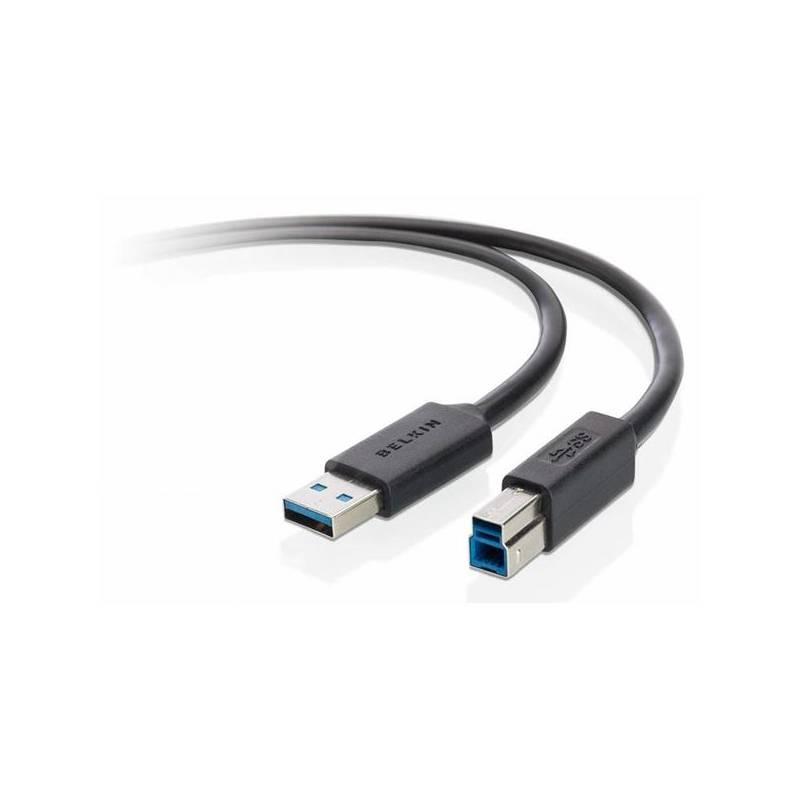 Kabel Belkin USB 3.0 A - B, 1.8m (F3U159cp1.8MWHT) bílý, kabel, belkin, usb, f3u159cp1, 8mwht, bílý