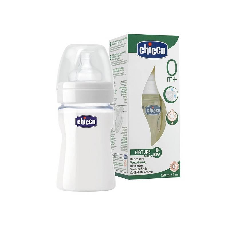 Kojenecká láhev Chicco sklo 150 ml, silik.d., 0+, kojenecká, láhev, chicco, sklo, 150, silik