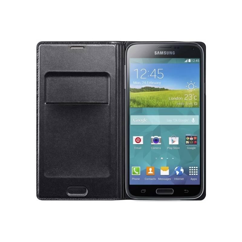 Kryt na mobil Samsung EF-WG900BB flip s kapsou pro Galaxy S5 (SM-G900) (EF-WG900BBEGWW) černý, kryt, mobil, samsung, ef-wg900bb, flip, kapsou, pro, galaxy, sm-g900