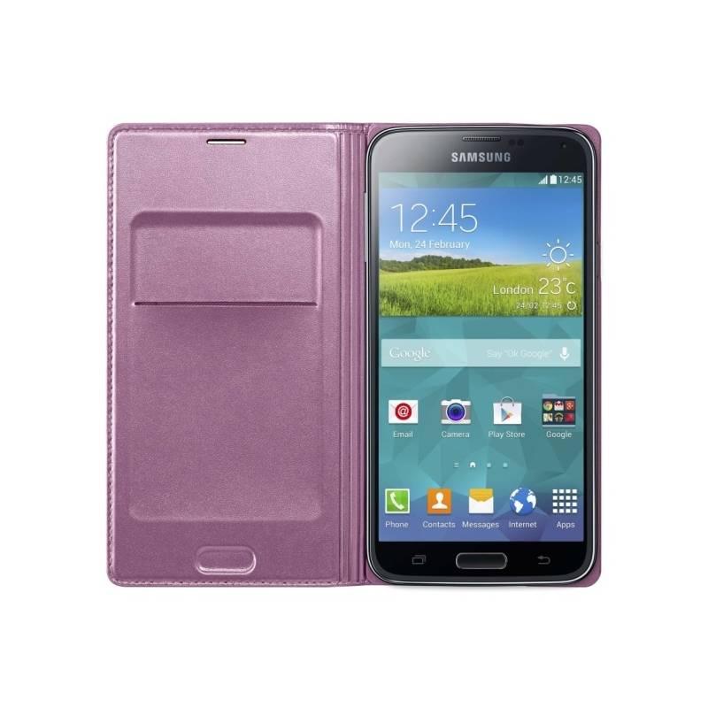 Kryt na mobil Samsung EF-WG900BP flip s kapsou pro Galaxy S5 (SM-G900) (EF-WG900BPEGWW) růžový, kryt, mobil, samsung, ef-wg900bp, flip, kapsou, pro, galaxy, sm-g900