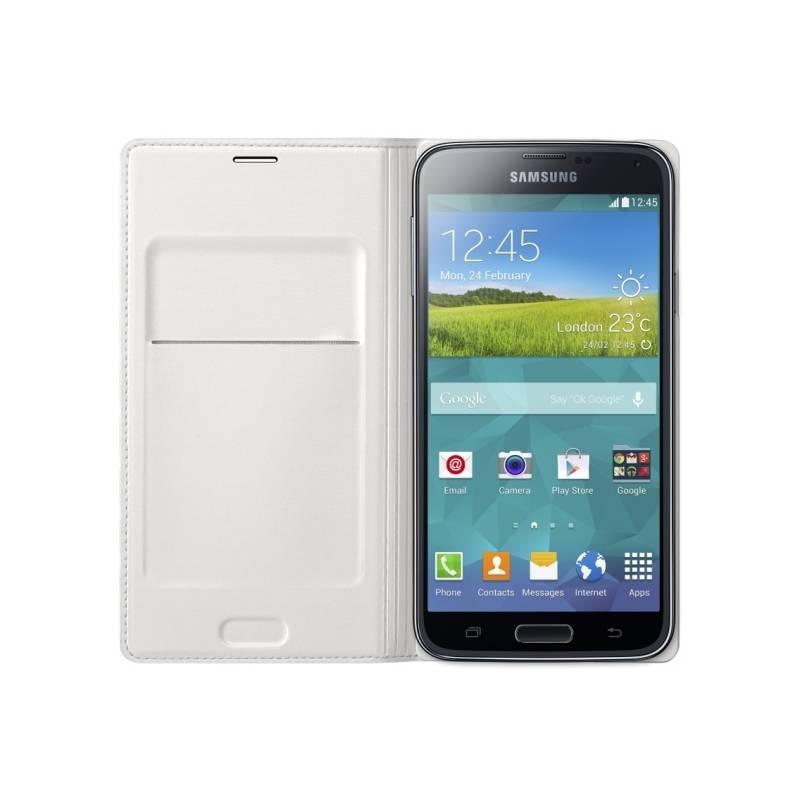 Kryt na mobil Samsung EF-WG900BW flip s kapsou pro Galaxy S5 (SM-G900) (EF-WG900BWEGWW) bílý, kryt, mobil, samsung, ef-wg900bw, flip, kapsou, pro, galaxy, sm-g900
