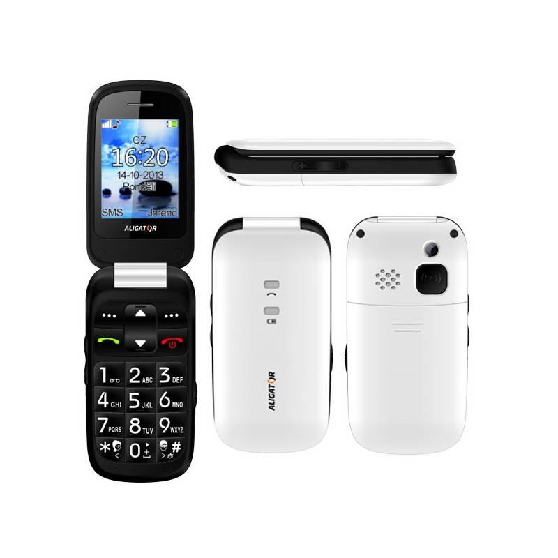 Mobilní telefon Aligator V550 Senior černý/bílý, mobilní, telefon, aligator, v550, senior, černý, bílý