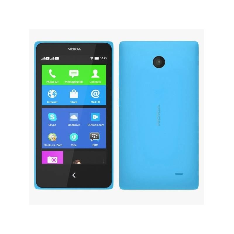Mobilní telefon Nokia X Dual Sim - cyan (A00018272), mobilní, telefon, nokia, dual, sim, cyan, a00018272