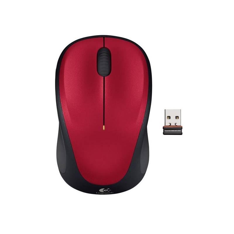 Myš Logitech Wireless Mouse M235 (910-002497) černá/červená, myš, logitech, wireless, mouse, m235, 910-002497, černá, červená