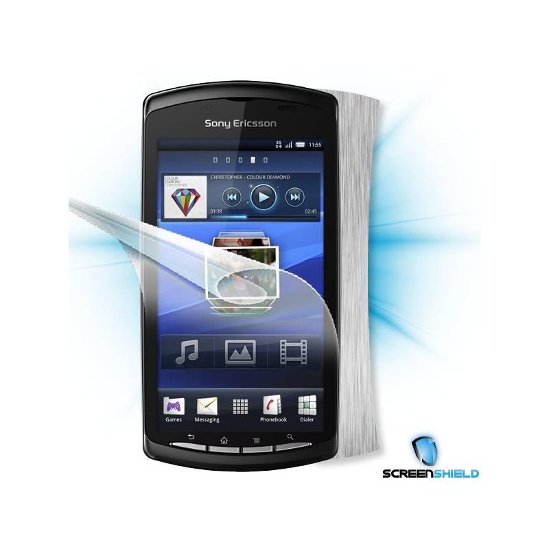 Ochranná fólie Screenshield na displej + carbon skin (stříbrná) pro Sony Ericsson Xperia PLAY (R800i) (SE-XPPL-CS), ochranná, fólie, screenshield, displej, carbon, skin, stříbrná, pro