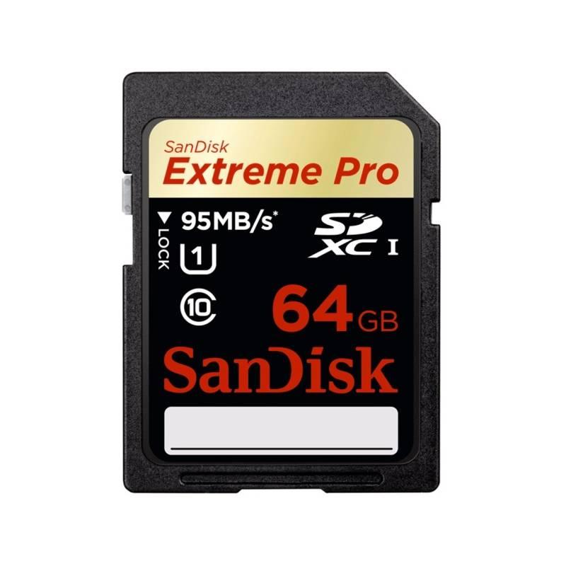 Paměťová karta Sandisk Extreme Pro SDXC 64 GB Class 10 (114742) černá, paměťová, karta, sandisk, extreme, pro, sdxc, class, 114742, černá