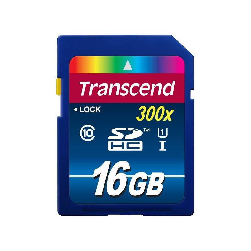 Paměťová karta Transcend SDHC Premium 16GB Class10 UHS-I (TS16GSDU1), paměťová, karta, transcend, sdhc, premium, 16gb, class10, uhs-i, ts16gsdu1