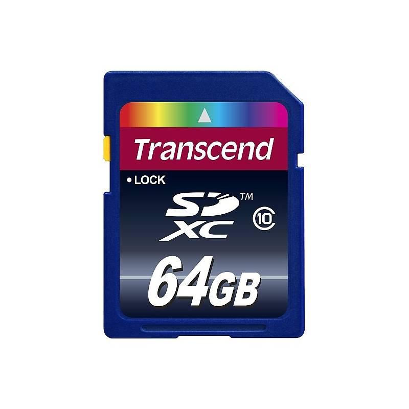 Paměťová karta Transcend SDXC 64GB Class10 (TS64GSDXC10) modrá, paměťová, karta, transcend, sdxc, 64gb, class10, ts64gsdxc10, modrá