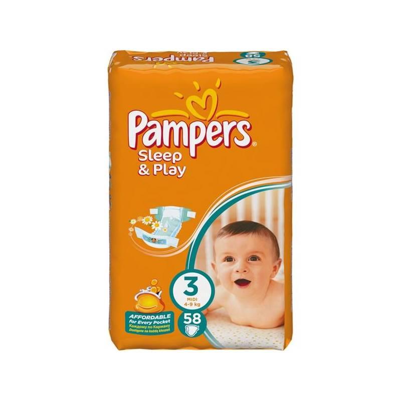 Plenky Pampers Sleep&Play Sleep & play, 3 midi, 58 ks, plenky, pampers, sleep, play, play, midi