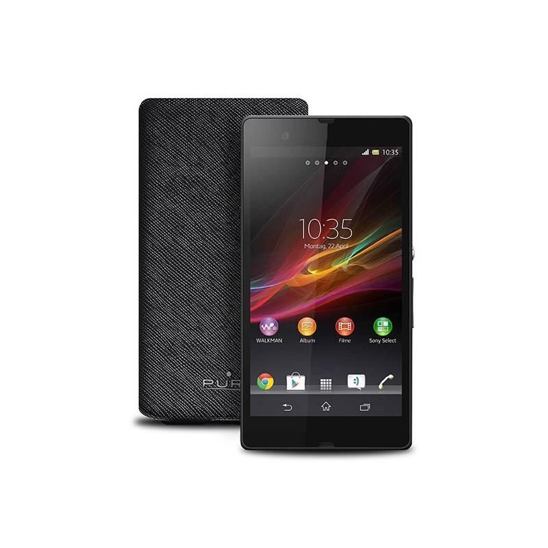 Pouzdro na mobil Puro pro Sony Xperia Z (SNYXZFLIPBLK) černé, pouzdro, mobil, puro, pro, sony, xperia, snyxzflipblk, černé