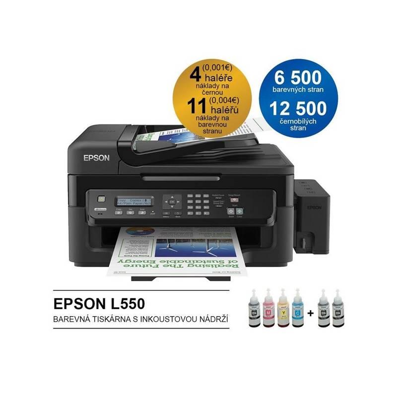 Tiskárna multifunkční Epson L550 CIS, (C11CC95301) černá, tiskárna, multifunkční, epson, l550, cis, c11cc95301, černá