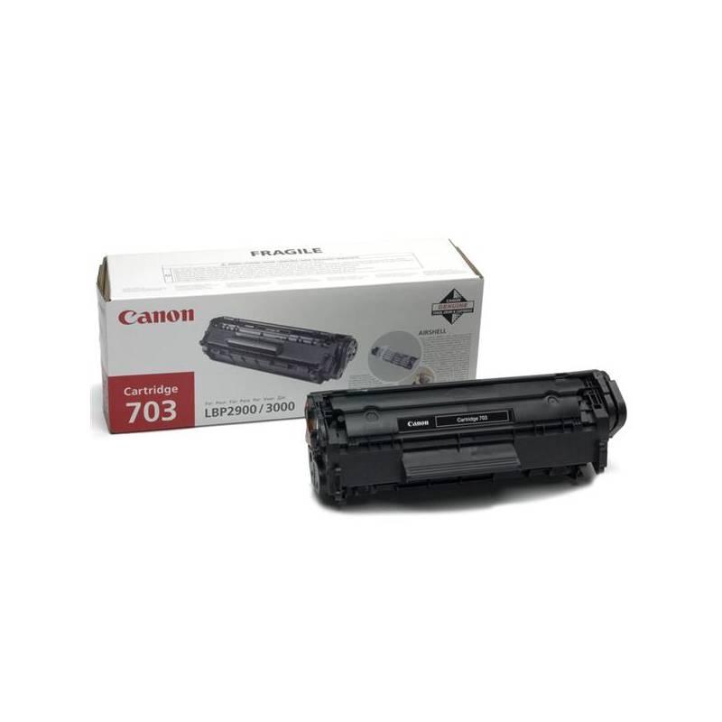 Toner Canon CRG-703, 2,5K stran (7616A005) černý, toner, canon, crg-703, stran, 7616a005, černý