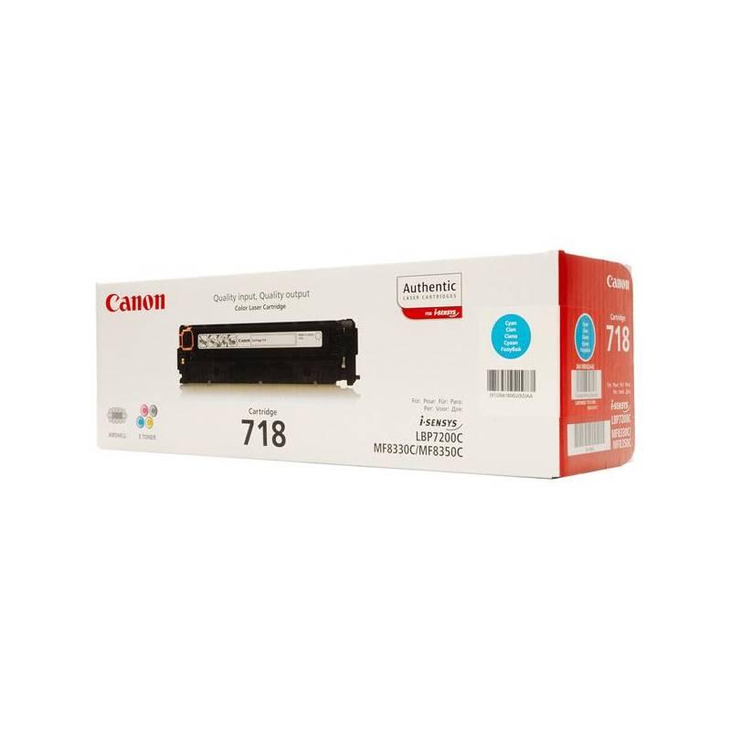 Toner Canon CRG-718C, 2,9K stran (2661B002) modrý, toner, canon, crg-718c, stran, 2661b002, modrý