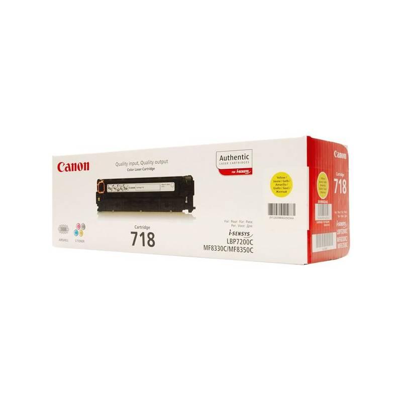 Toner Canon CRG-718Y, 2,9K stran (2659B002) žlutý, toner, canon, crg-718y, stran, 2659b002, žlutý