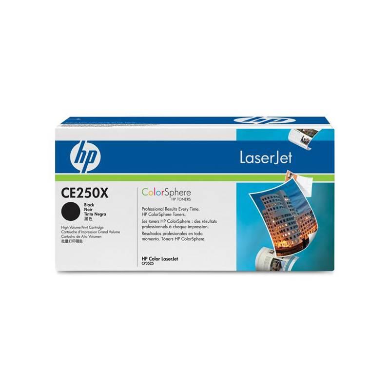 Toner HP CE250X, 10,5K stran (CE250X) černý, toner, ce250x, stran, černý