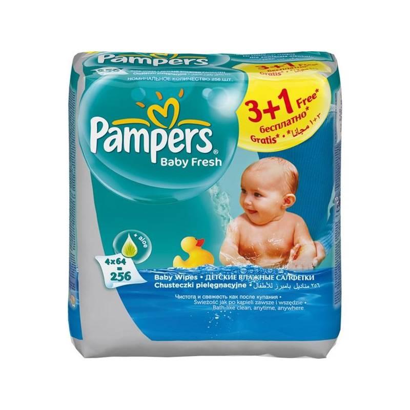 Ubrousky čistící Pampers Baby Fresh, 4 x 64 ks, ubrousky, čistící, pampers, baby, fresh