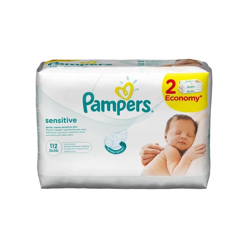 Ubrousky čistící Pampers Sensitive 2x56ks, ubrousky, čistící, pampers, sensitive, 2x56ks